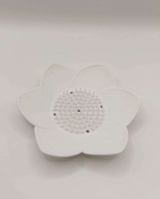Soap Silicone Holder White Lotus