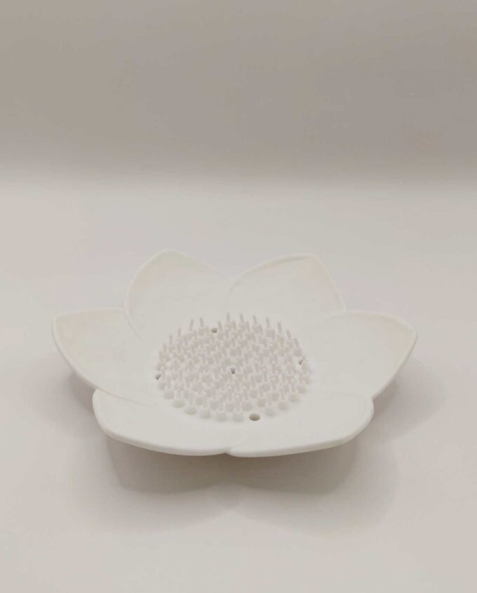 Soap Silicone Holder White Lotus
