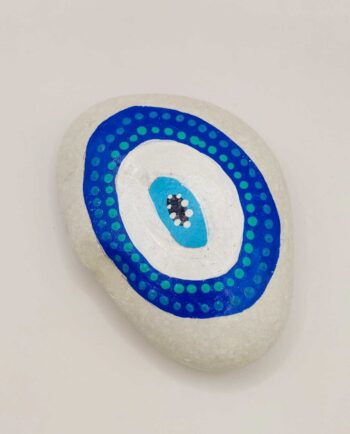 Stone Handpainted Blue Dotted Evil Eye