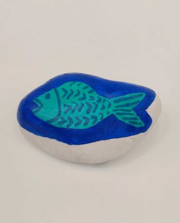 Door Stop Stone Handpainted Fish