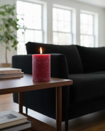 Candle Burgundy Pillar Aromatic Height 14 cm Diameter 10 cm