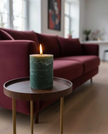 Candle Green Pillar Aromatic Height 14 cm Diameter 10 cm