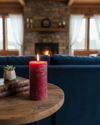 Candle Red Pillar Aromatic Height 14 cm Diameter 7 cm