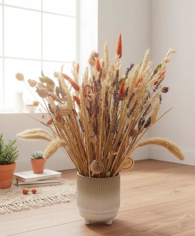Dried Flowers Natural Arrangement on floor
