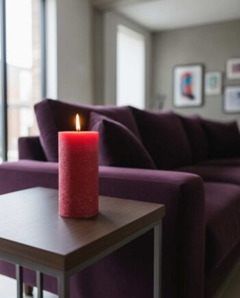 Candle Red Pillar Aromatic Height 14 cm Diameter 7 cm