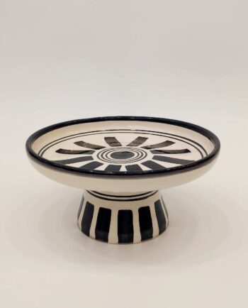 Ceramic Beige Black Cake Holder