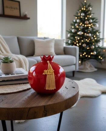 Pomegranate Ceramic Vase Lucky Charm 2026 on living room