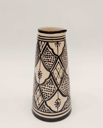 Vase Carafe Beige Black Ceramic Height 25 cm