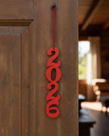 Wooden Lucky Charm 2026 Red