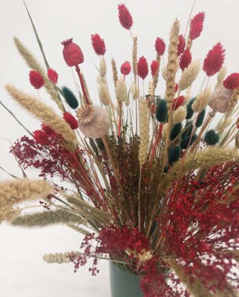 Christmas Dried Flower Arrangement Green Pot