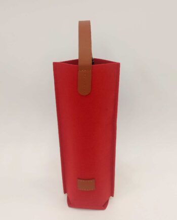 Red Felt Wine Bag With Handle