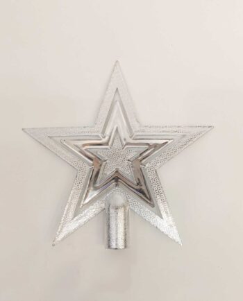 Silver Star Christmas Tree Topper