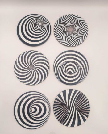 Coaster Wooden B&W Set 6 Pieces