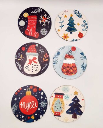 Coaster Wooden Christmas Socks Set 6 Pieces
