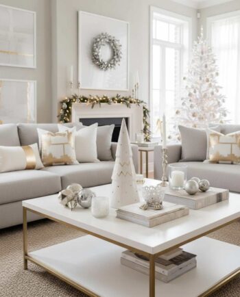 White Christmas Tree Ceramic on living room