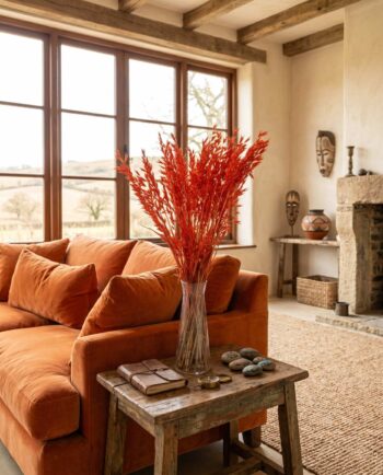 Dried Coral Red Oats Bunch
