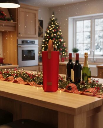 Red Felt Wine Bag With Handle
