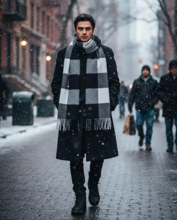 Scarf Checkered Black & White