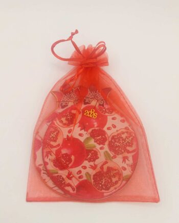 Pomegranates 2026 Wooden Magnets Set 2 Pieces