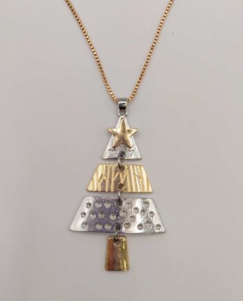 Christmas Tree Necklace - Gold Silver Style