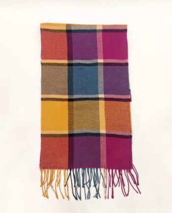 Scarf Checkered Purple Mix Colors