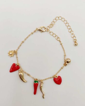 Bracelet Lucky Peppers Hearts Charms