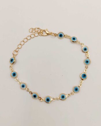 Bracelet White Evil Eyes