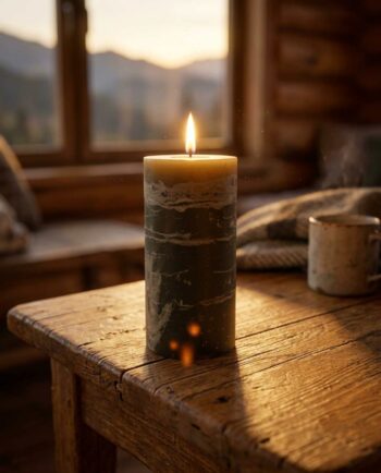 Candle Olive Pillar Aromatic Height 14 cm Diameter 7 cm