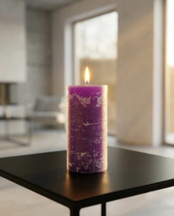 Candle Purple Pillar Aromatic Height 14 cm Diameter 7 cm