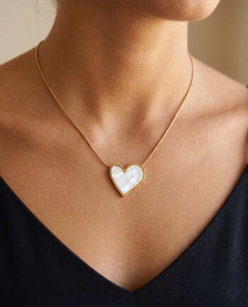 Necklace White Heart
