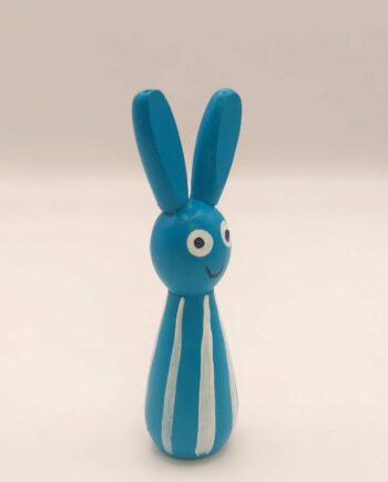 Handpainted Wooden Easter Teal Bunny