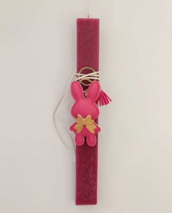Easter Candle Fuschia Bunny