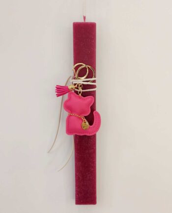 Easter Candle Fuschia Cat