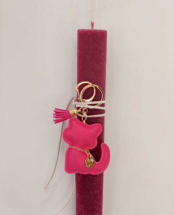 Easter Candle Fuschia Cat