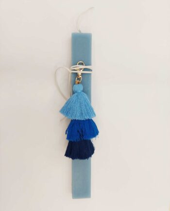 Easter Candle Blue Tufts Keychain