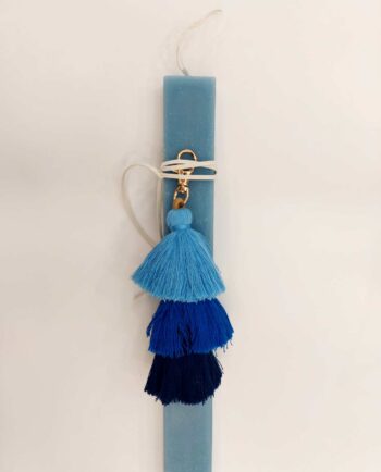 Easter Candle Blue Tufts Keychain