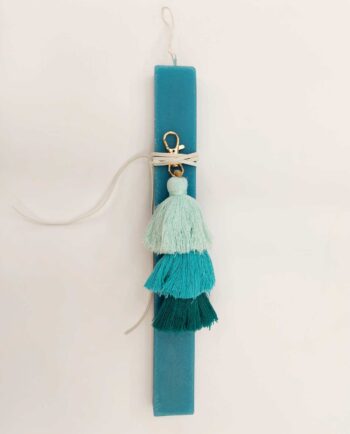 Easter Candle Turquoise Tufts Keychain