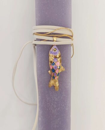 Easter Candle Necklace Multicolor Purple Fish