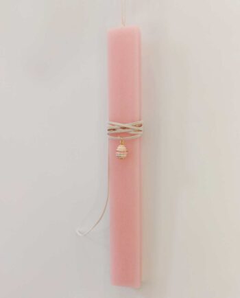 Easter Candle Necklace Pink Striped Egg 