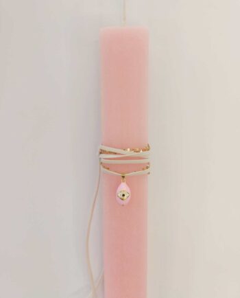 Easter Candle Necklace Pink Egg Evil Eye