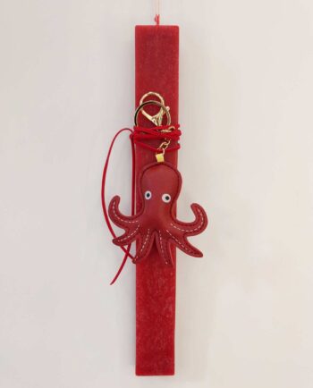 Easter Candle Red Octopus 