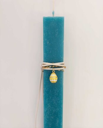 Easter Candle Necklace Yellow Striped Egg