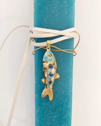 Easter Candle Necklace Multicolor Turquoise Fish