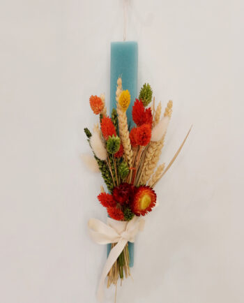 Easter Candle Dried Flowers Orange Bouquet
