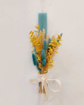 Easter Candle Dried Flowers Yellow Bouquet