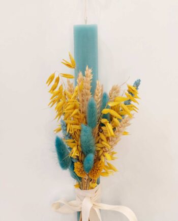 Easter Candle Dried Flowers Yellow Bouquet