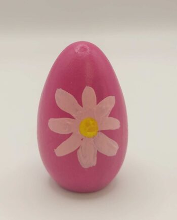 Wooden Easter Egg Handpainted Fuschia