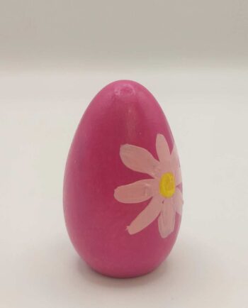 Wooden Easter Egg Handpainted Fuschia