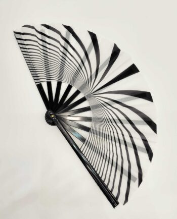 Fan Fabric Black & White Geometric Pattern