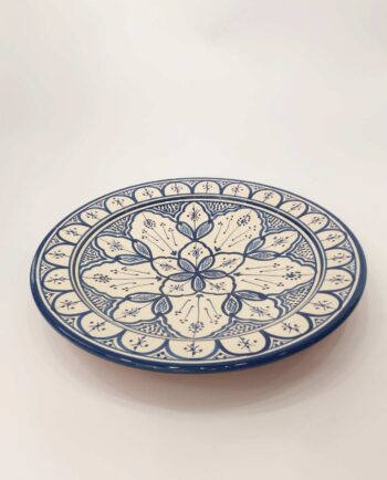 Platter Ceramic Blue Beige Diameter 40 cm